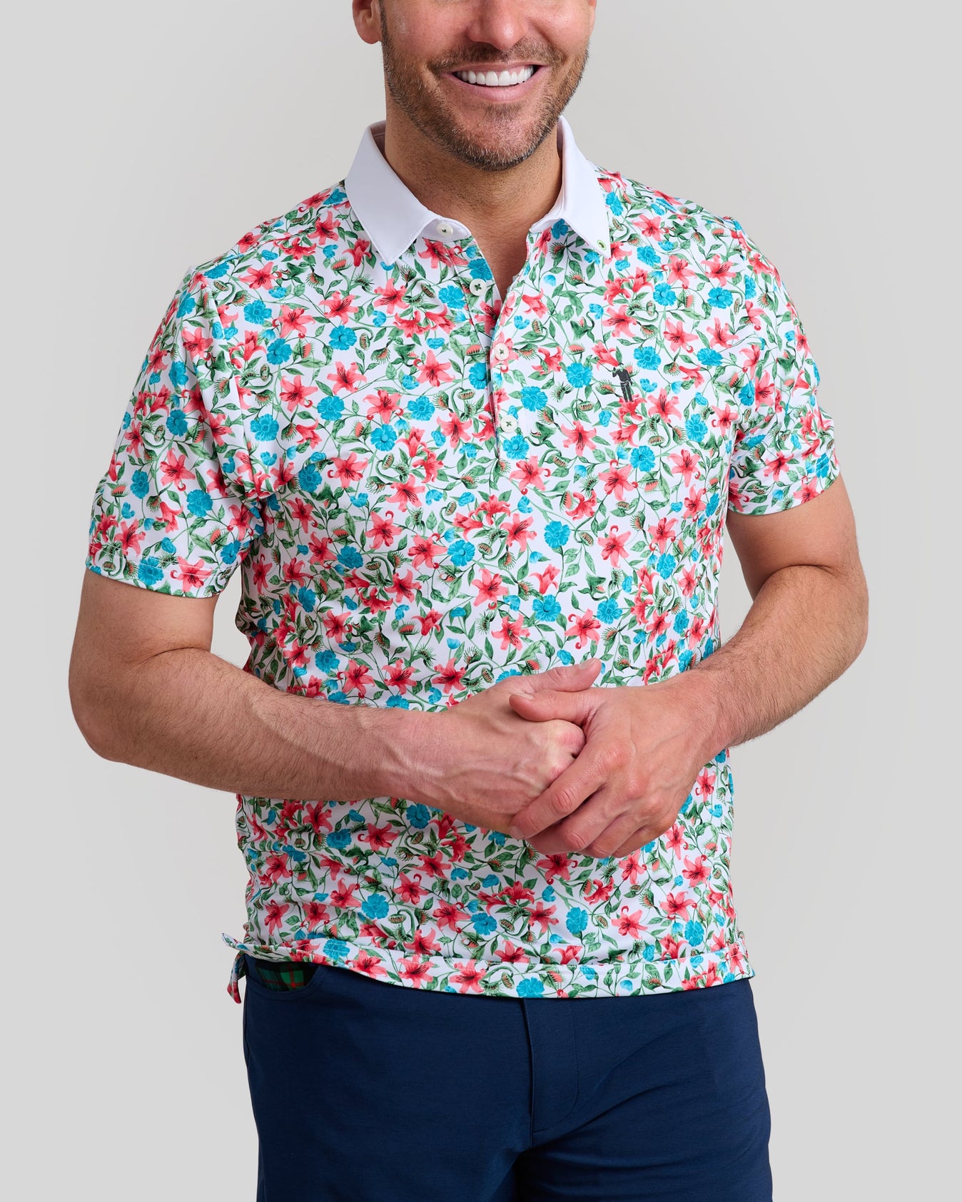 Little Shop of Florals Men's Polo | White | William Murray Golf