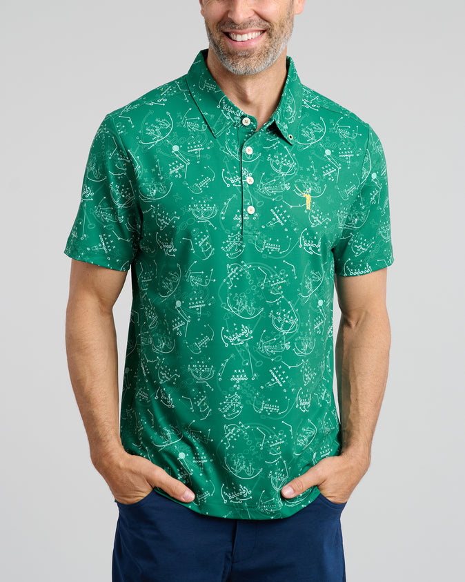 X's and O's Men's Polo | Green | William Murray Golf