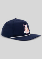 The Llama Noonan Rope Hat | Navy | Angle | William Murray Golf