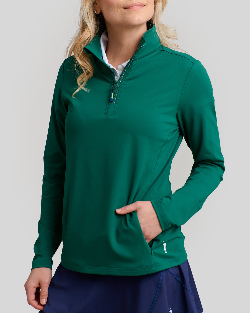 Murray Classic Women's Pocket Pullover | Green | Front | William Murray Golf