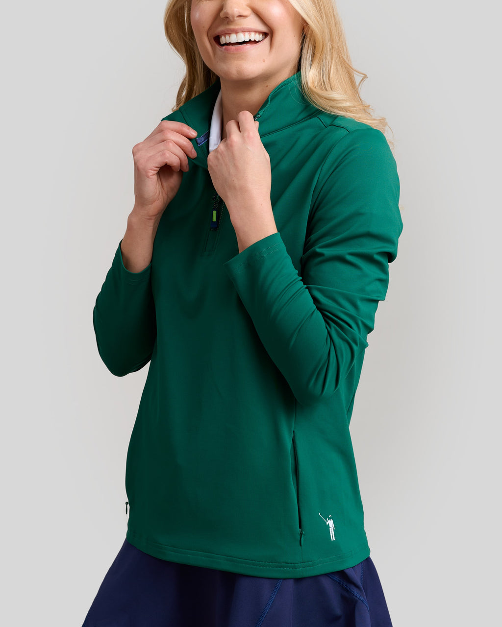 Murray Classic Women's Pocket Pullover | Green | Collar | William Murray Golf