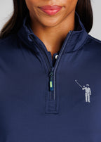 Murray Classic Women's Pocket Pullover | Navy | Zipper | William Murray Golf