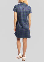 Dark Tartan Women's Polo Dress | Back | Studio | William Murray Golf