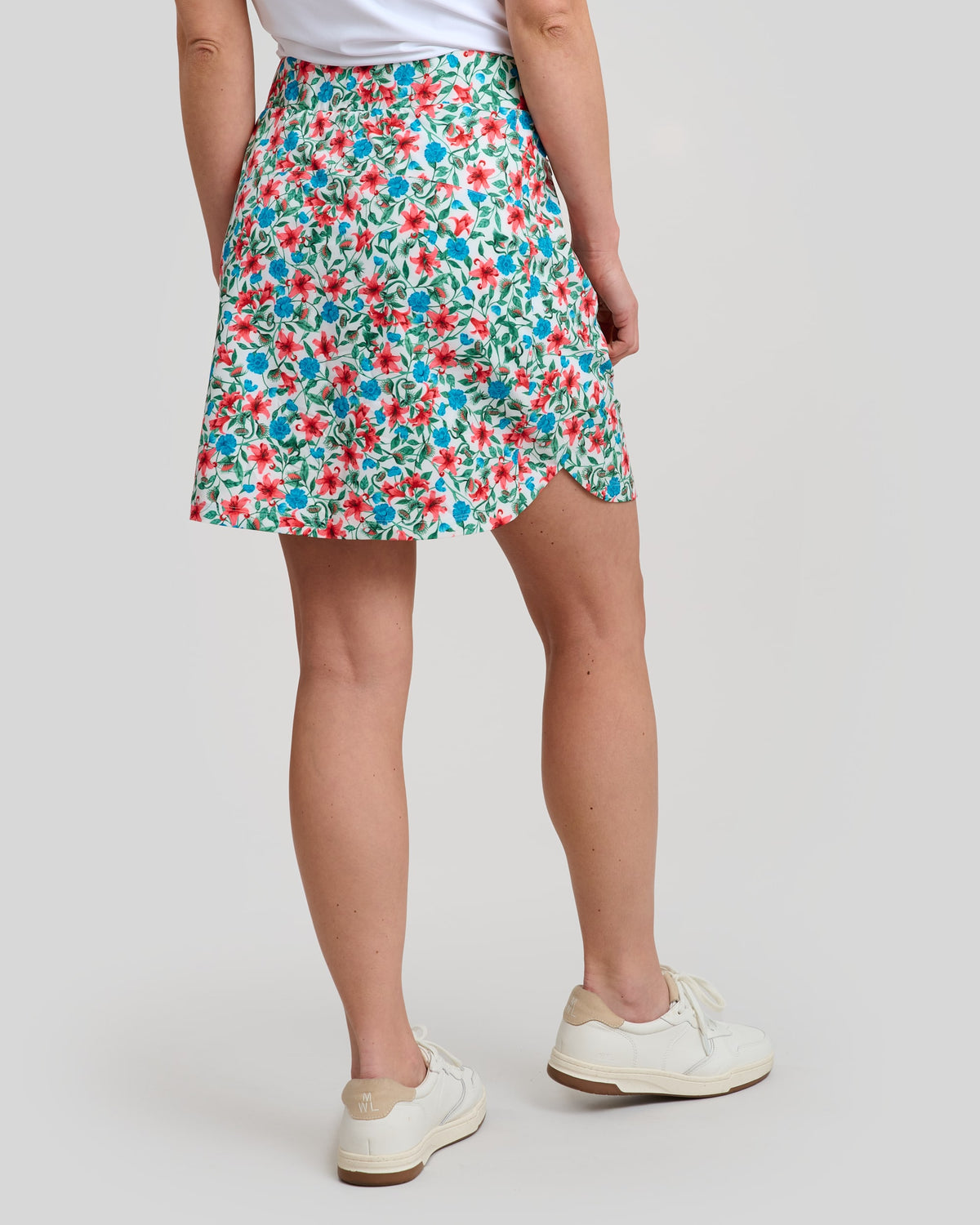 Little Shop of Florals Spinner Skirt | White | Back | William Murray Golf
