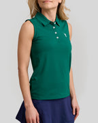 Murray Classic Women's Sleeveless Polo | Green | Angle | William Murray Golf