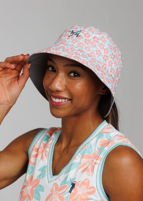 Remastered High Ponytail Tech Bucket Hat | White | William Murray Golf