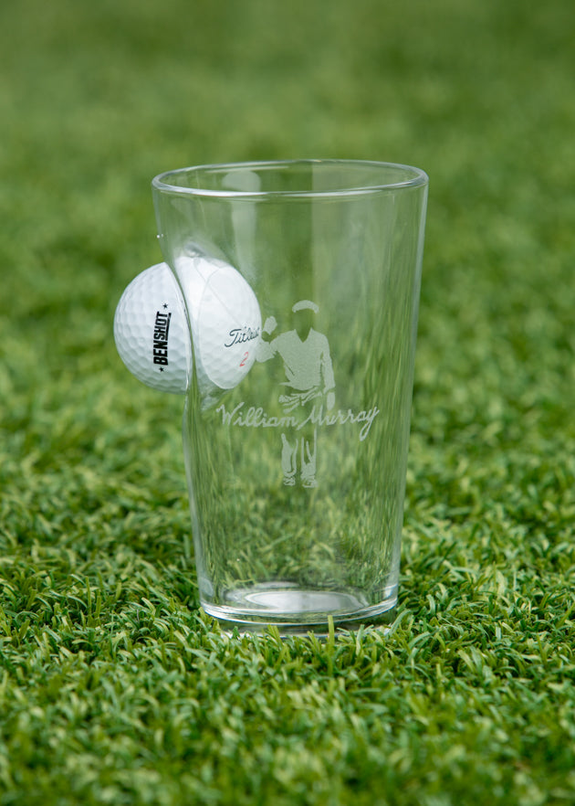 Golf Ball Pint Glass Set | Logo | William Murray Golf