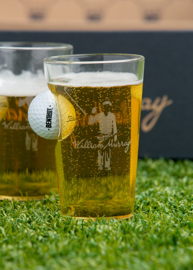 Golf Ball Pint Glass Set | Full Glass | William Murray Golf