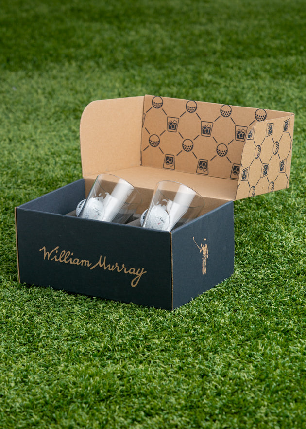 Golf Ball Pint Glass Set | Packaging | William Murray Golf