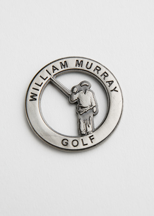 Icon Ball Marker | Antique Silver | Front | Studio | William Murray Golf