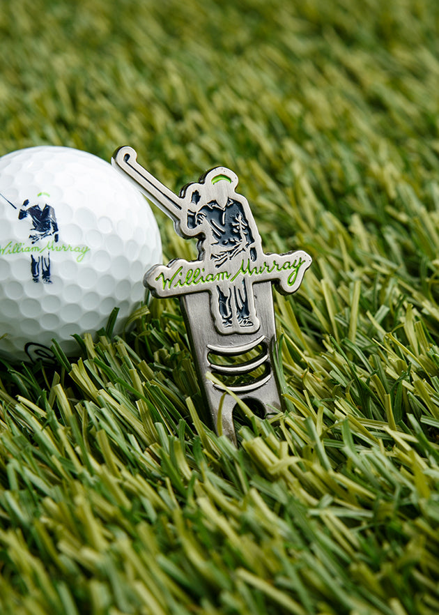 Icon Divot Tool | Antique Silver | With Ball | William Murray Golf
