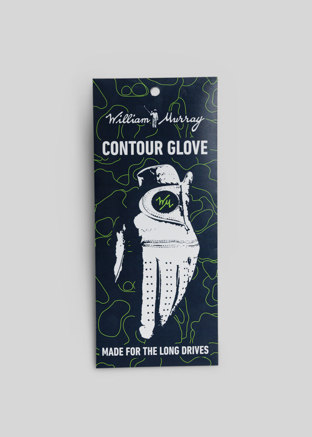 Ladies WM Contour Golf Glove | White-Navy/Green | Packaging | William Murray Golf
