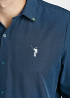 Murray Classic Long Sleeve Button Down | Navy | Logo | William Murray Golf