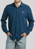 Murray Classic Long Sleeve Button Down | Navy | Front | William Murray Golf