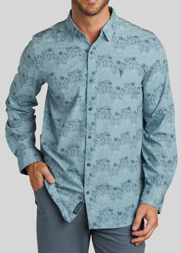 Scotch Blend Men's Long Sleeve Button Down