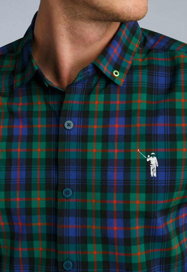 The Irreverent Long Sleeve Button Down | Tartan | Detail | William Murray Golf