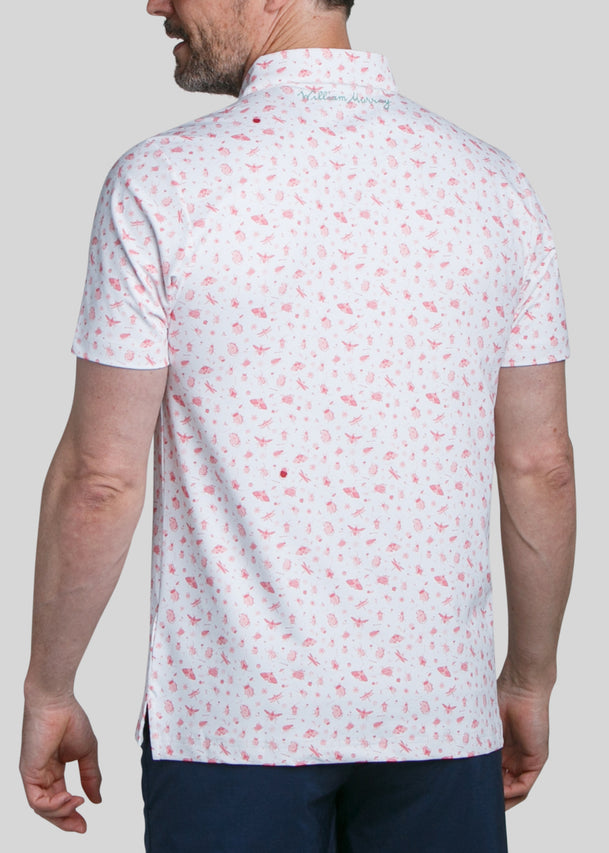 Buggin' Out Men's Polo | White | Back | Studio | William Murray Golf