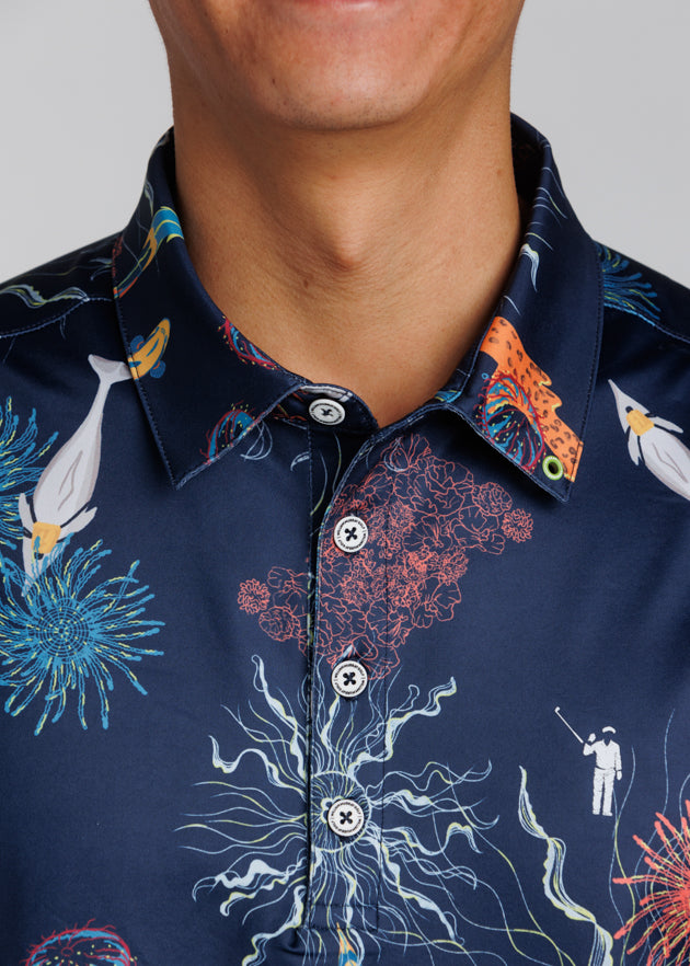 Electric Sea Men's Polo | Navy | William Murray Golf