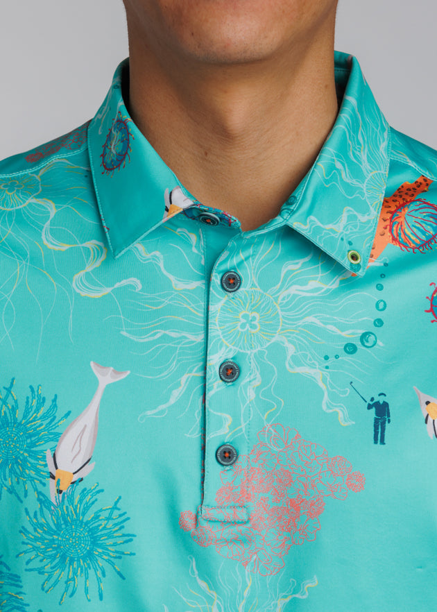 Electric Sea Men's Polo | Sea | William Murray Golf