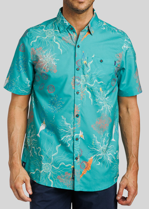 Electric Sea Button Down