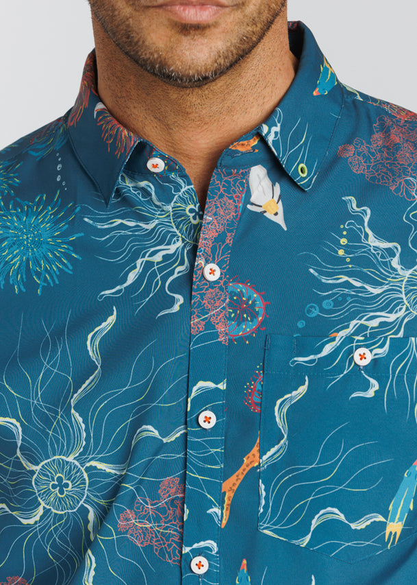 Electric Sea Button Down
