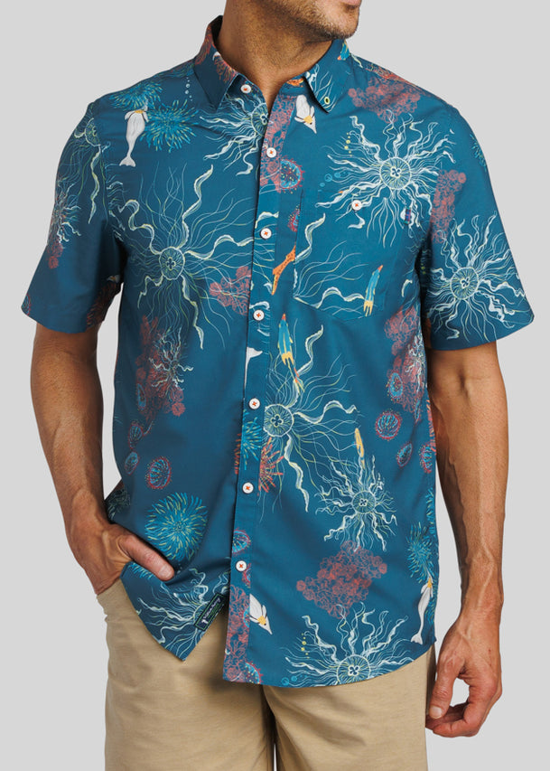 Electric Sea Button Down