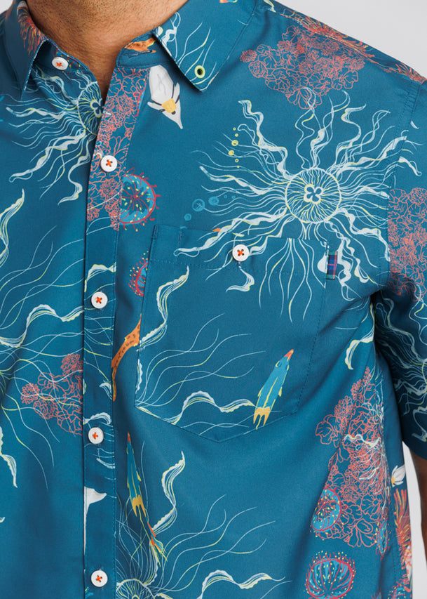Electric Sea Button Down