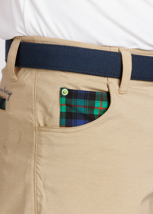 Murray Classic 10" Men's Shorts | Khaki | Detail | William Murray Golf
