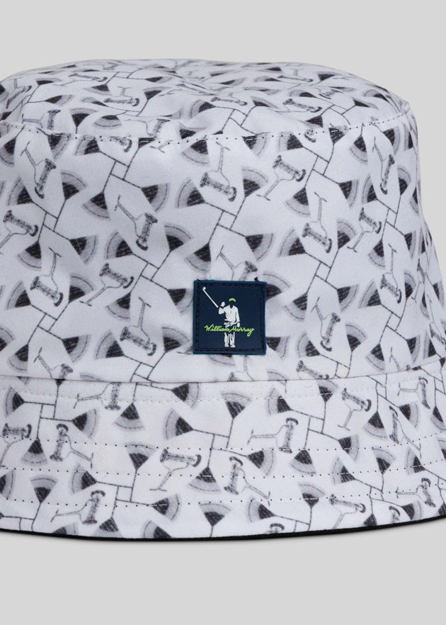 Martinis n Mowers Flapper Bucket Hat | Navy | William Murray Golf