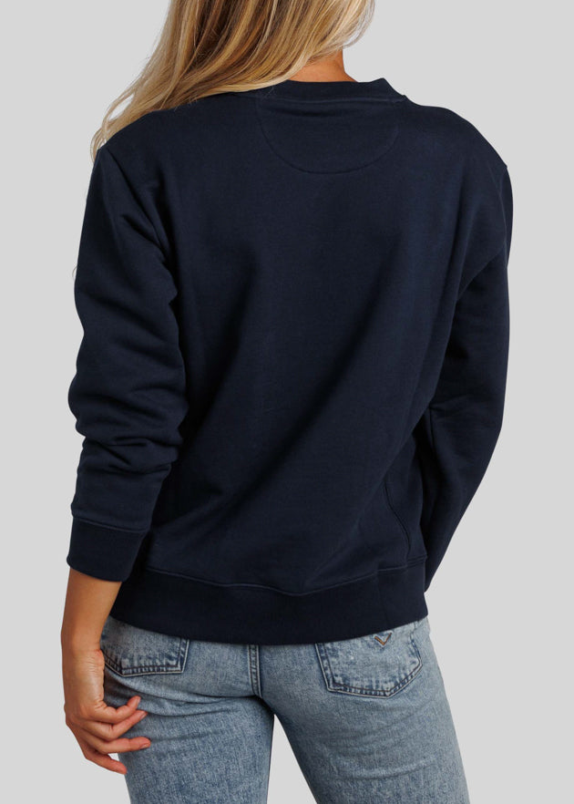 WM Women's Fleece Crewneck Pullover | Navy | William Murray Golf
