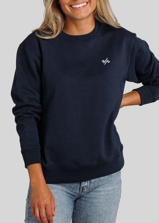 WM Women's Fleece Crewneck Pullover | Navy | William Murray Golf