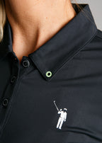 Murray Women's Classic Polo Dress | Black | Collar | William Murray Golf