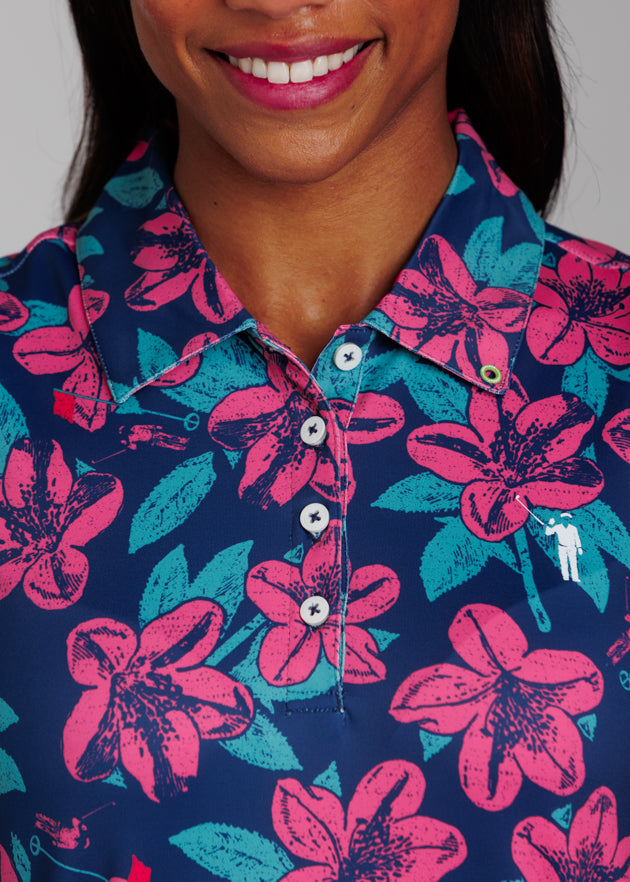 Remastered Women's Polo Dress | Navy | Detail | William Murray Golf